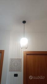 Sospensione in vetro grigio