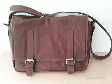 Borsa ivera pelle,color cuoio marrone chiaro-NUOVA