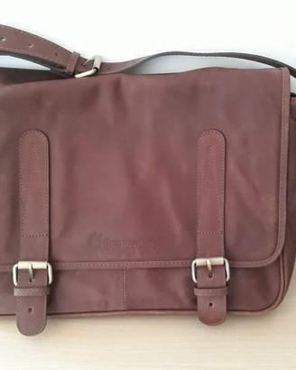 Borsa ivera pelle,color cuoio marrone chiaro-NUOVA