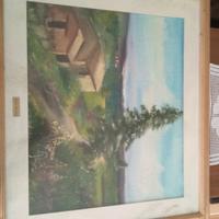 Quadro con paesaggio rurale 