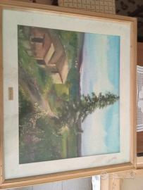 Quadro con paesaggio rurale 