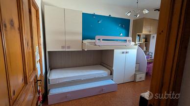 Struttura soppalco con tre letti