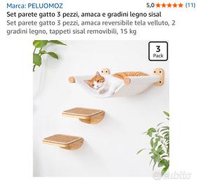 Set Parete Gatto 3 Pezzi PELUOMOZ fino a 15kg