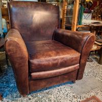 Poltrona Club vintage in pelle 