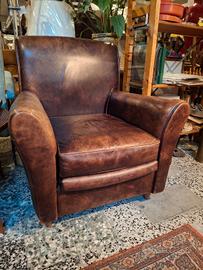 Poltrona Club vintage in pelle 