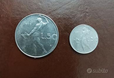 Due Monete da 50 lire , rare