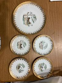 Set piatto portata e 4 piattini porcellana azberg
