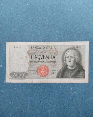 Banconota 5000 Lire Colombo 1° tipo 1964