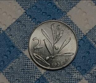 rara moneta 2 lire 1958