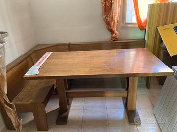 Tavolo con panca legno massello