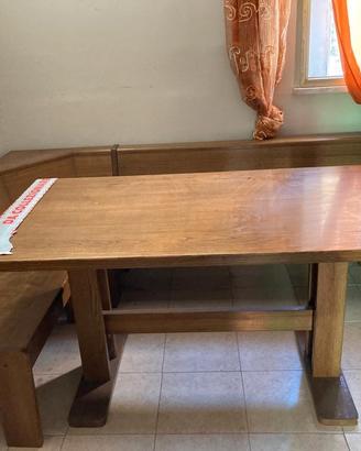 Tavolo con panca legno massello