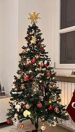Albero di natale 1.8m + stella + luci