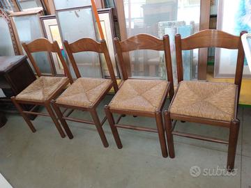 Lotto 4 Sedie impagliate