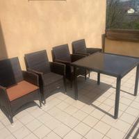 Set Mobili da esterno in rattan Tavolo + 4 sedie