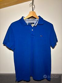 Polo Tommy Hilfiger M Uomo Cotone blu tinta unita