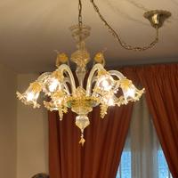 Lampadario 6 luci, Murano marchio la Murrina