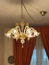 Lampadario 6 luci, Murano marchio la Murrina