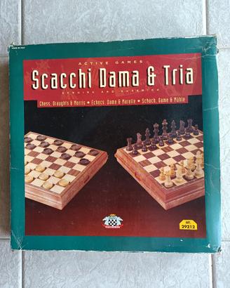 Gioco scacchi dama e tria