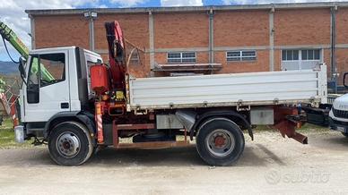 IVECO 150E23A CON CASSONE RIBALT.TRILAT. E GRU R