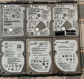 Stock hard disk sata 2,5" capacità 500 giga