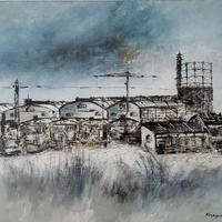 Vespignani Renzo - Periferia quadro olio su tela