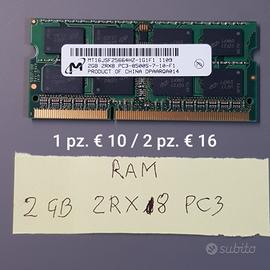 memorie RAM da 1 e 2 GB