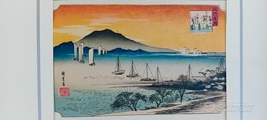 6 stampe antiche di Hokusai rarissime 
