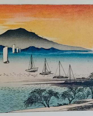 6 stampe antiche di Hokusai rarissime 