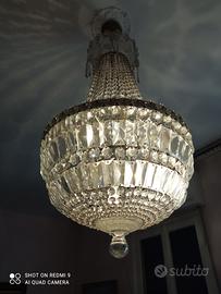 lampadario antico cristallo