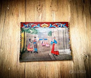 Pannello Carretto Siciliano antico interamente sco