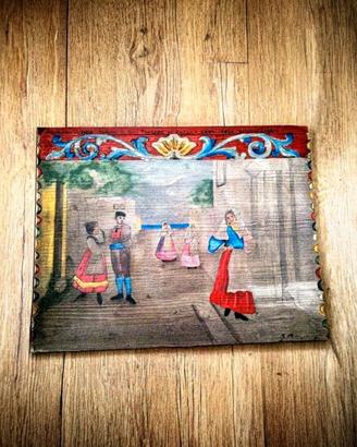 Pannello Carretto Siciliano antico interamente sco