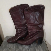 Stivali in pelle Sergio Rossi vintage, bordeaux