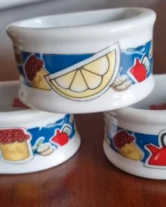 Lega tovaglioli (n.3) in ceramica Buitoni anni 90