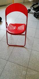 Sedia pieghevole rossa