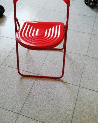Sedia pieghevole rossa