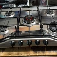 piano cottura inox 5 fuochi