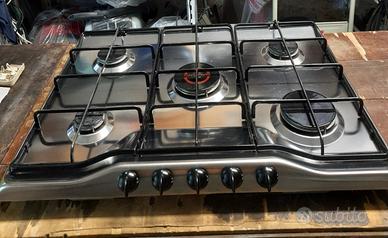 piano cottura inox 5 fuochi