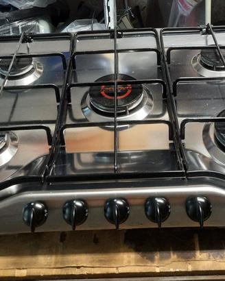 piano cottura inox 5 fuochi