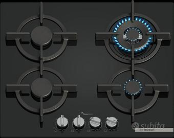 BOSCH PIANO COTTURA GAS VETRO NERO 