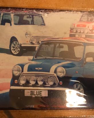 Targa placca insegna Mini Cooper alluminio nuova