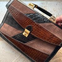 Borsa rigida vintage stampa cocco