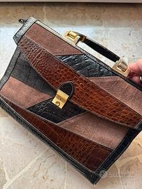 Borsa rigida vintage stampa cocco