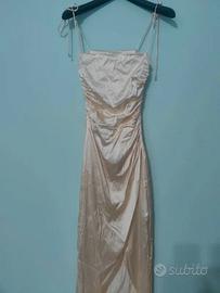 Vestito midi satinato Patrizia Pepe champagne • sl