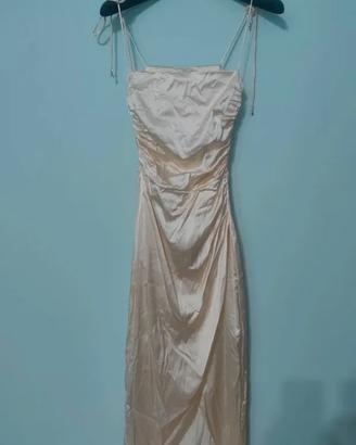 Vestito midi satinato Patrizia Pepe champagne • sl