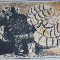 Litografia di Salvatore Fiume - "Gallo"