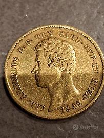 20 Lire Oro Carlo Felice 1829 Genova