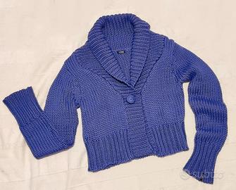 GUESS – Cardigan Cropped Viola/Indaco a Maglia 