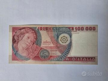Banconota da lire 100000 Botticelli del 1978