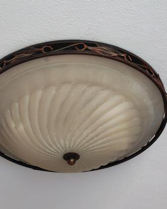 Plafoniera vintage  classica in vetro satinato 