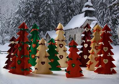 Copribottiglie Albero Natale, Centro tavola feltro